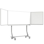 Fahrbare Klapptafel, Stahl weiß, 100x200 cm HxB 